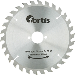 fortis HW-Kreissägeblatt 190x2,4x30mm Z30W