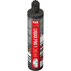 Tox Verbundmörtel Kartuschen Liquix Pro1, 1-K 280 Styrolfrei 1K-280ml mit 2 Statikmischern (EC-Zulassung) (F120, Verarbeitung bis -10° möglich) Nr. 084100081 Alt: TVM-STV