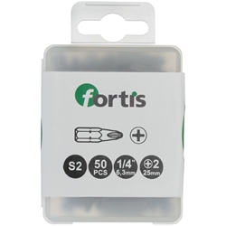 fortis Bits 1/4 Zoll DIN3126C6,3 PH2x25mm Pack á 50 Stück