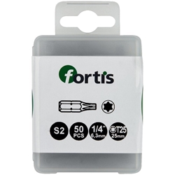 fortis Bits 1/4 Zoll DIN3126C6,3 TX25x25mm Pack á 50 Stück